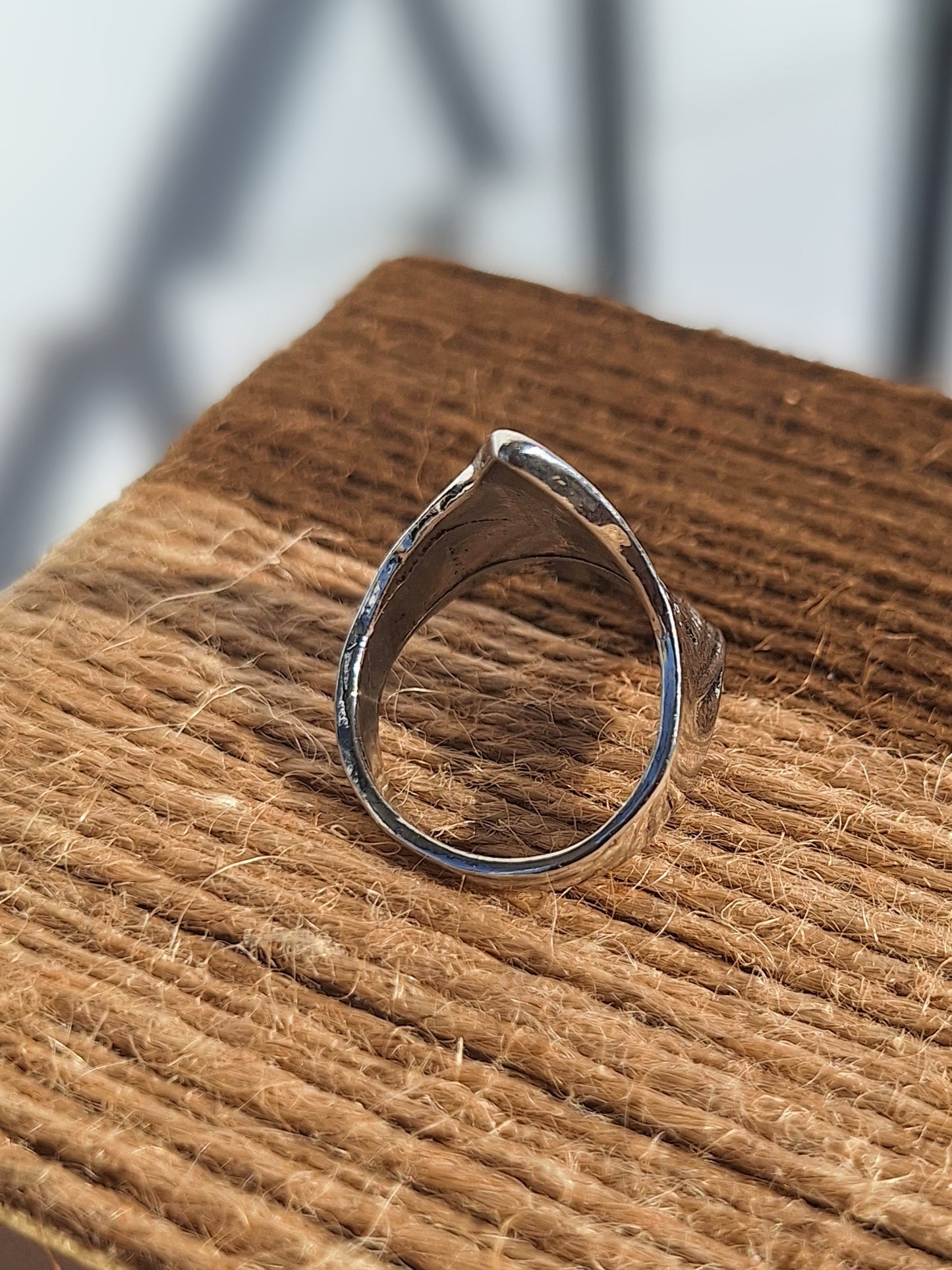 Sleek and Sharp Stainless Steel Ring – Size 8